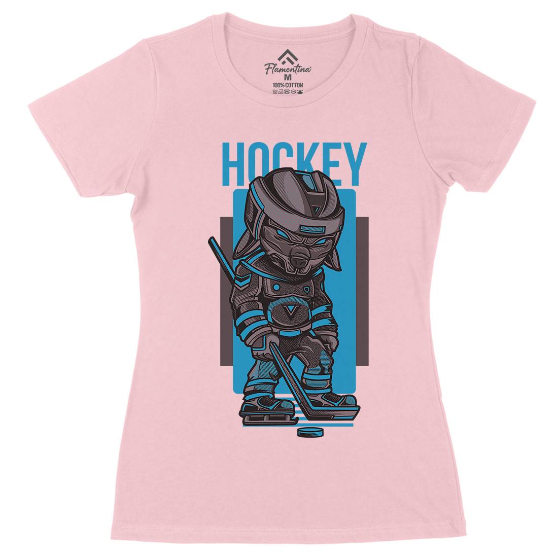 Hockey Womens Organic Crew Neck T-Shirt Sport D614
