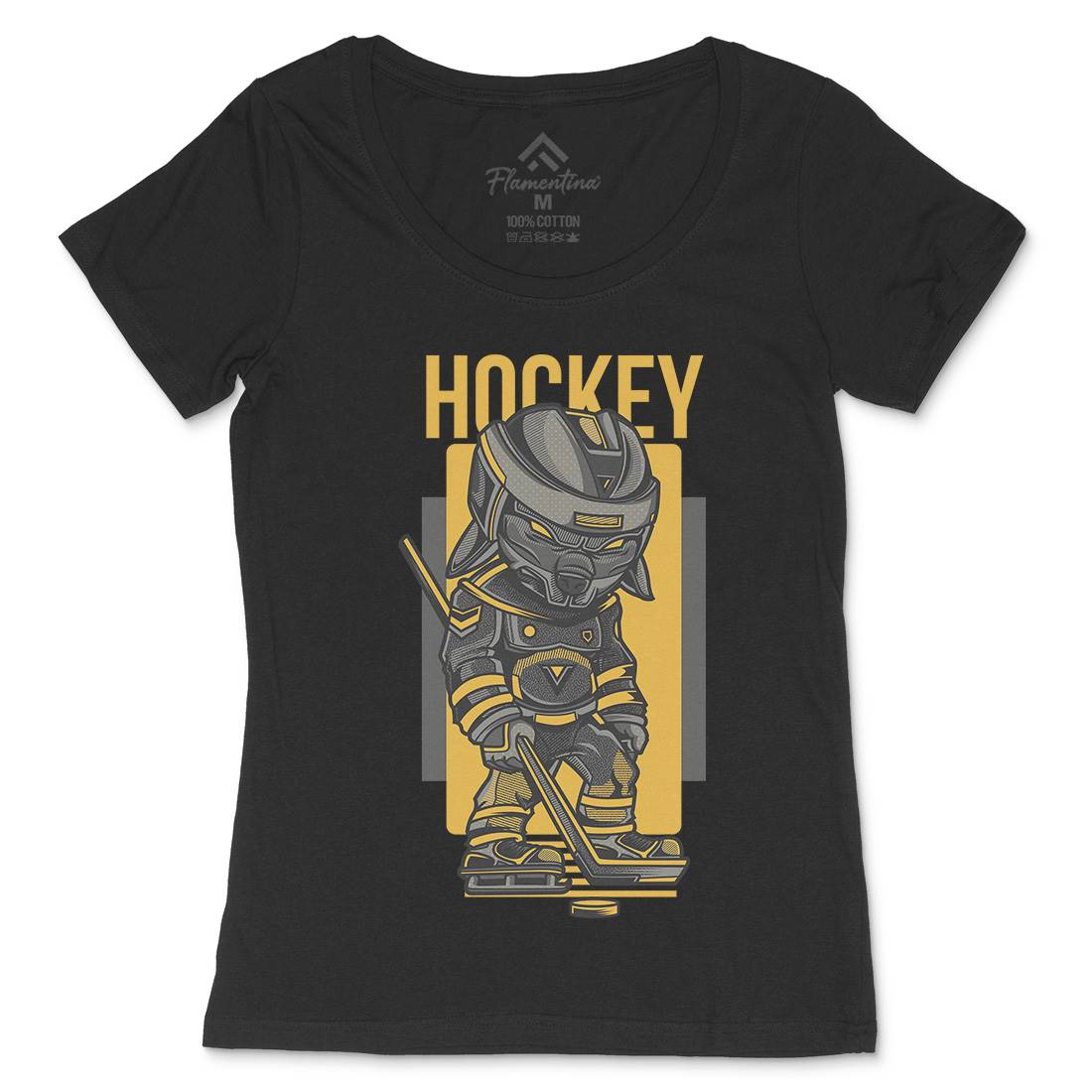 Hockey Womens Scoop Neck T-Shirt Sport D614