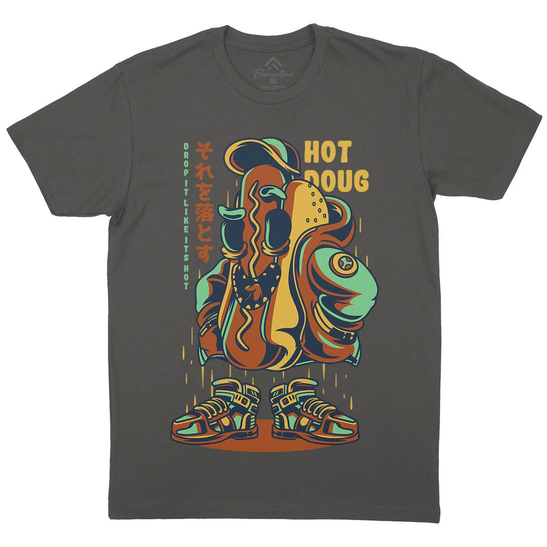 Hot Dough Mens Organic Crew Neck T-Shirt Food D615