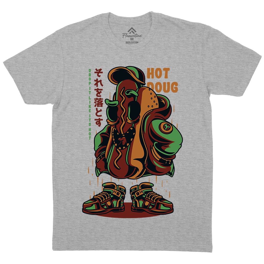 Hot Dough Mens Organic Crew Neck T-Shirt Food D615