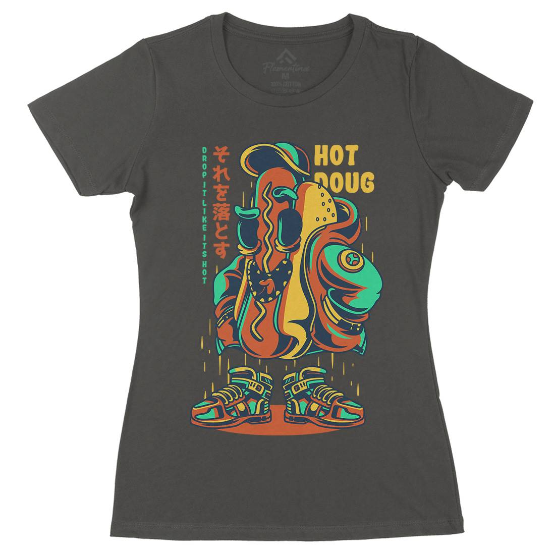 Hot Dough Womens Organic Crew Neck T-Shirt Food D615