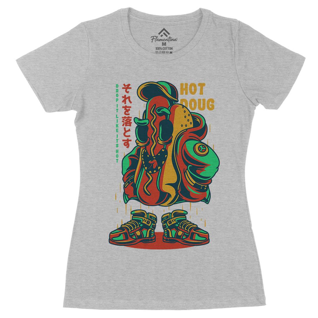 Hot Dough Womens Organic Crew Neck T-Shirt Food D615