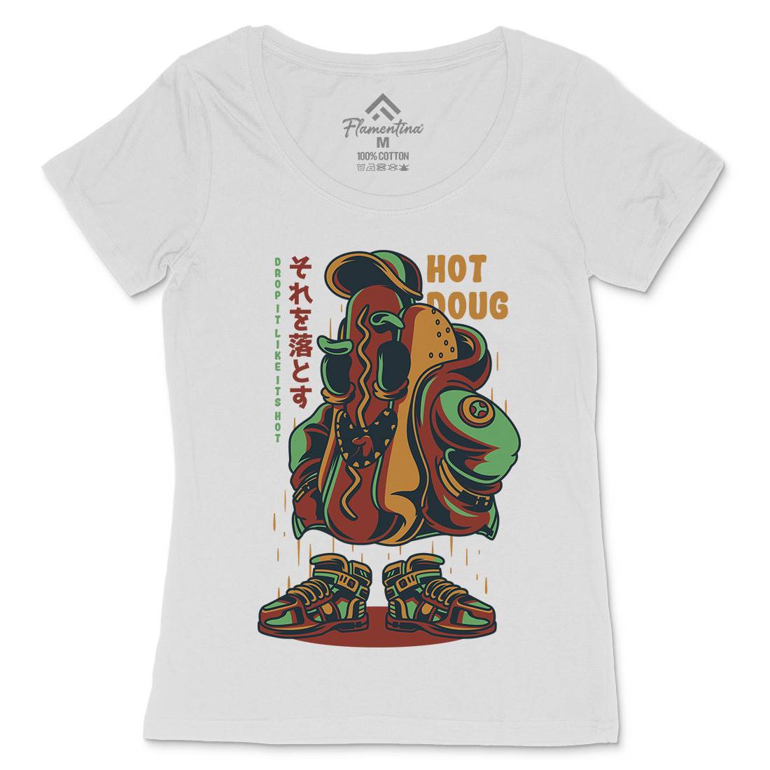 Hot Dough Womens Scoop Neck T-Shirt Food D615