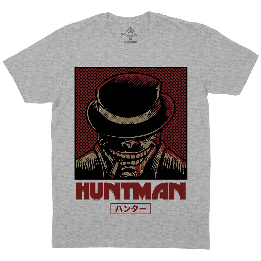 Huntsman Mens Organic Crew Neck T-Shirt Horror D617