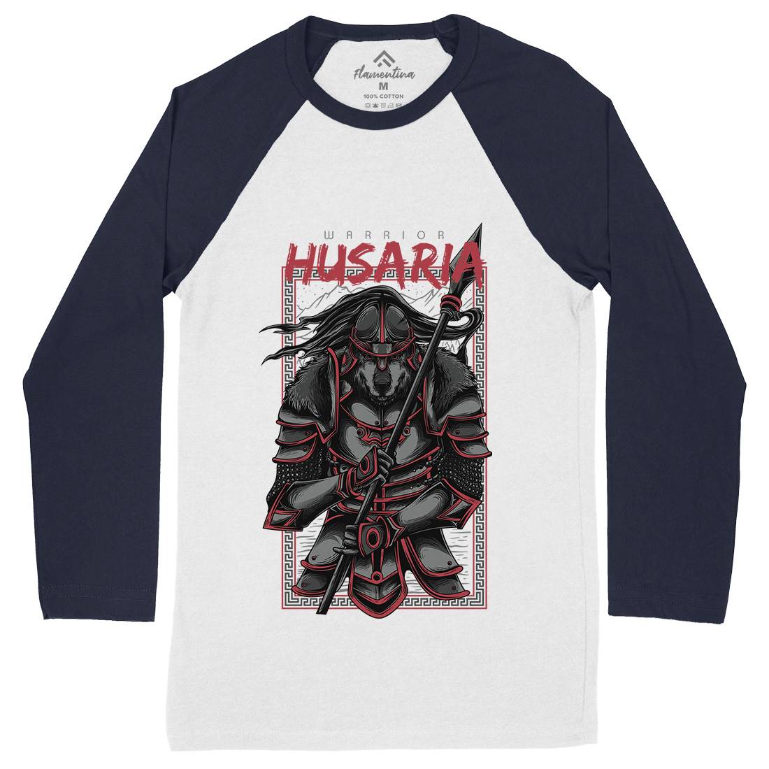 Husaria Mens Long Sleeve Baseball T-Shirt Warriors D618