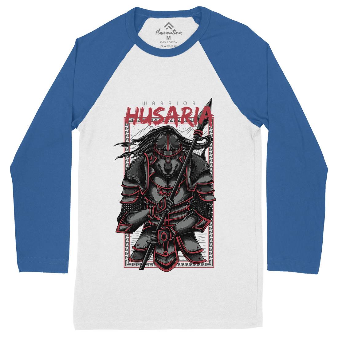 Husaria Mens Long Sleeve Baseball T-Shirt Warriors D618