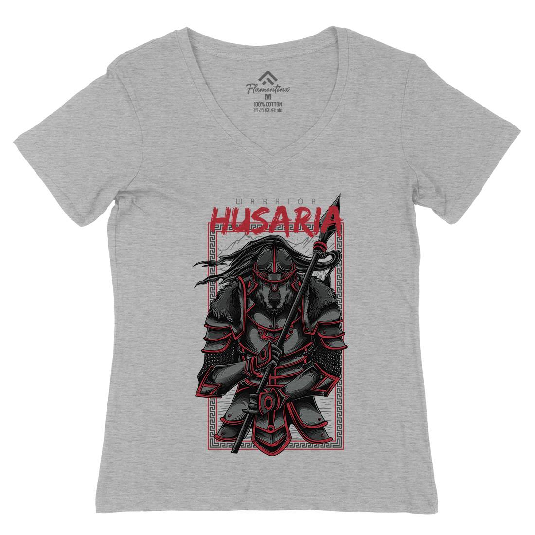 Husaria Womens Organic V-Neck T-Shirt Warriors D618