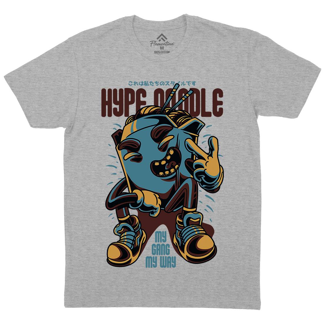 Hype Noodle Mens Organic Crew Neck T-Shirt Food D619