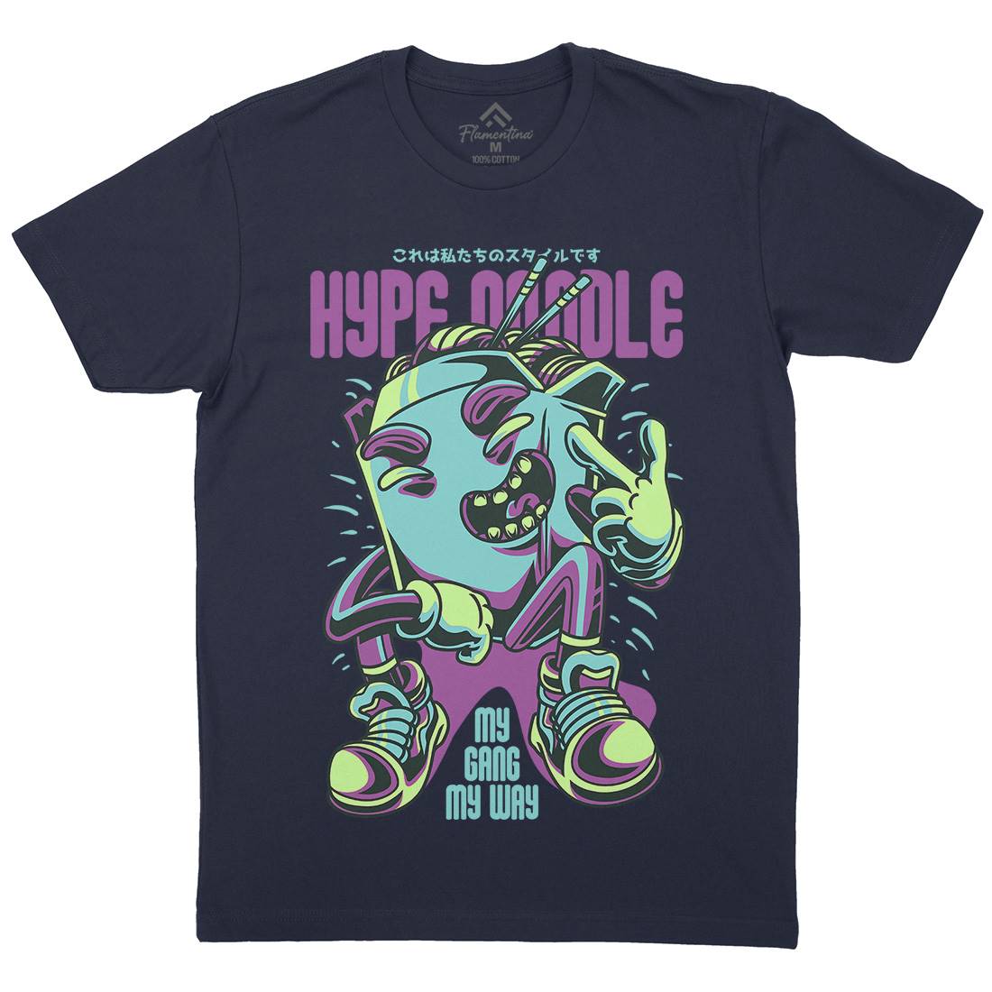 Hype Noodle Mens Organic Crew Neck T-Shirt Food D619