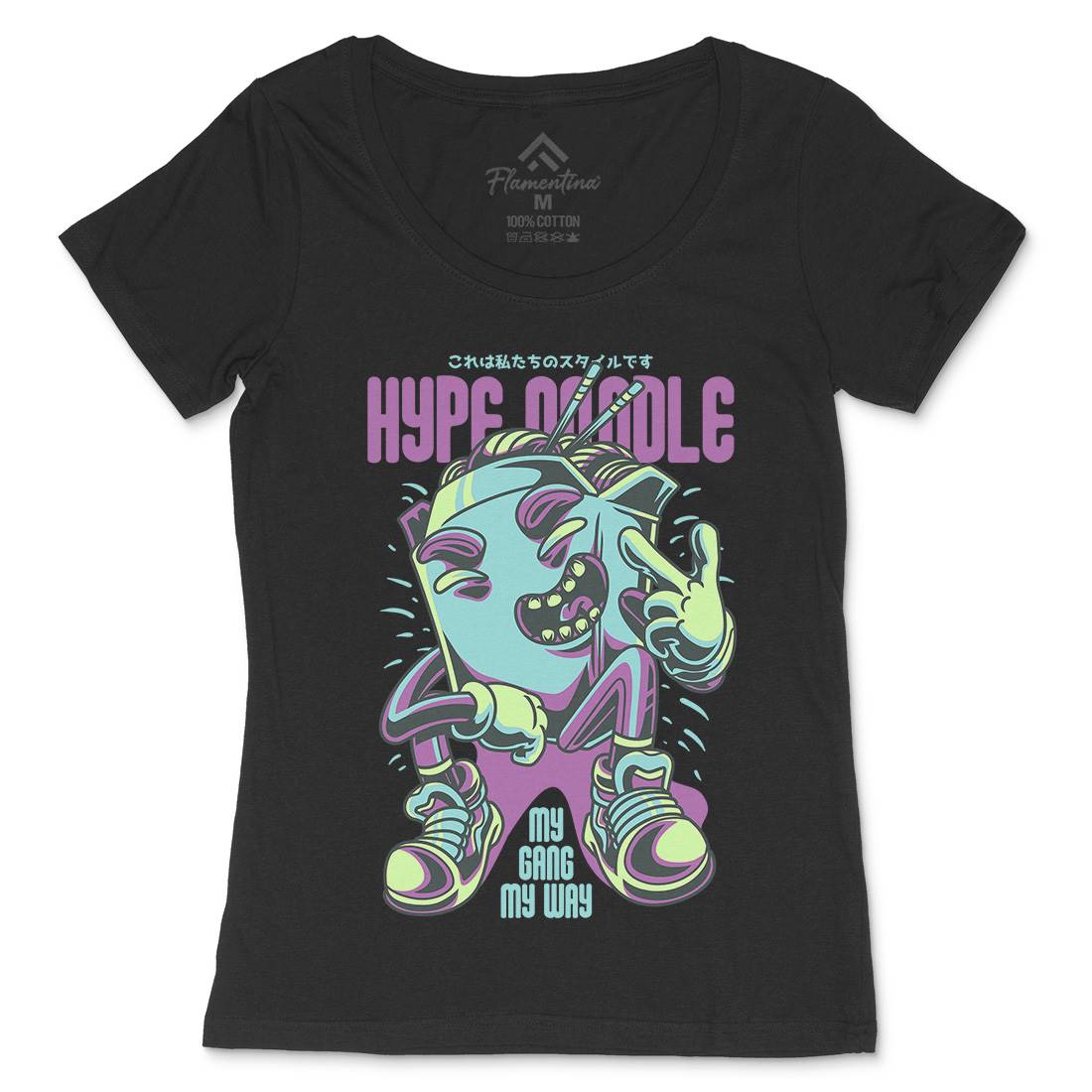 Hype Noodle Womens Scoop Neck T-Shirt Food D619
