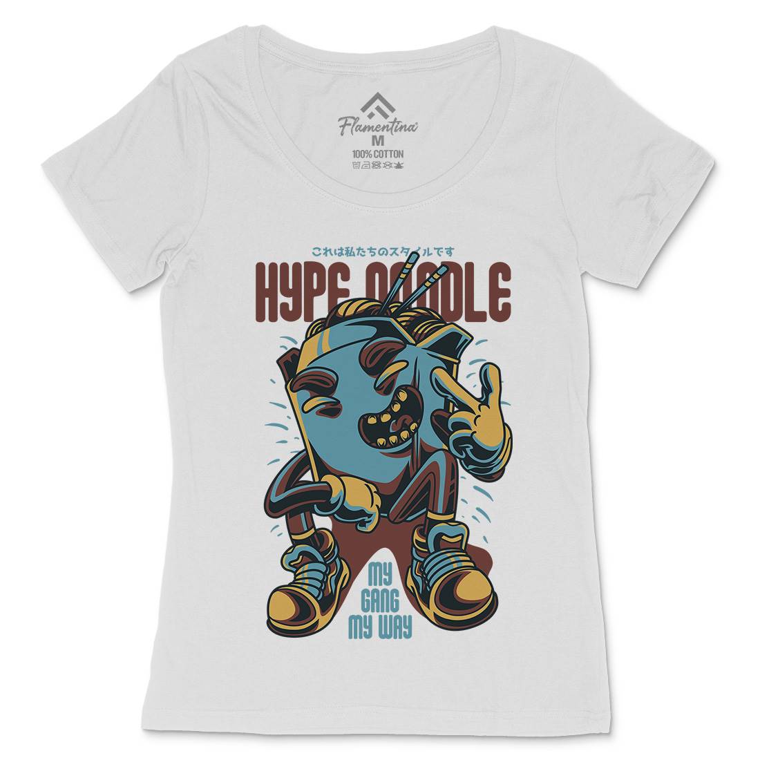 Hype Noodle Womens Scoop Neck T-Shirt Food D619