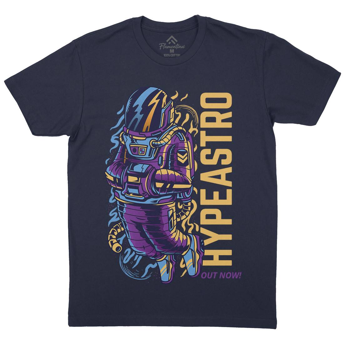Hypeastro Mens Organic Crew Neck T-Shirt Space D620