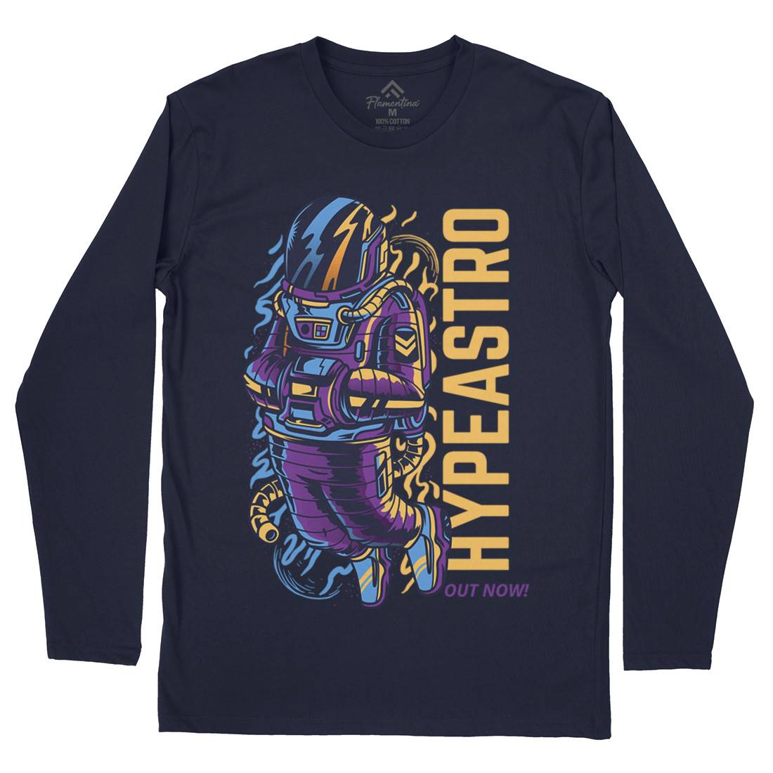 Hypeastro Mens Long Sleeve T-Shirt Space D620