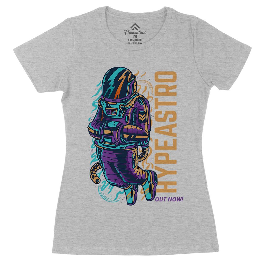 Hypeastro Womens Organic Crew Neck T-Shirt Space D620
