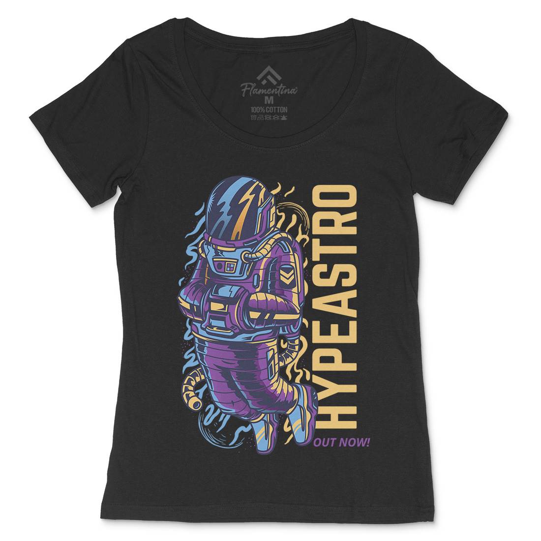 Hypeastro Womens Scoop Neck T-Shirt Space D620