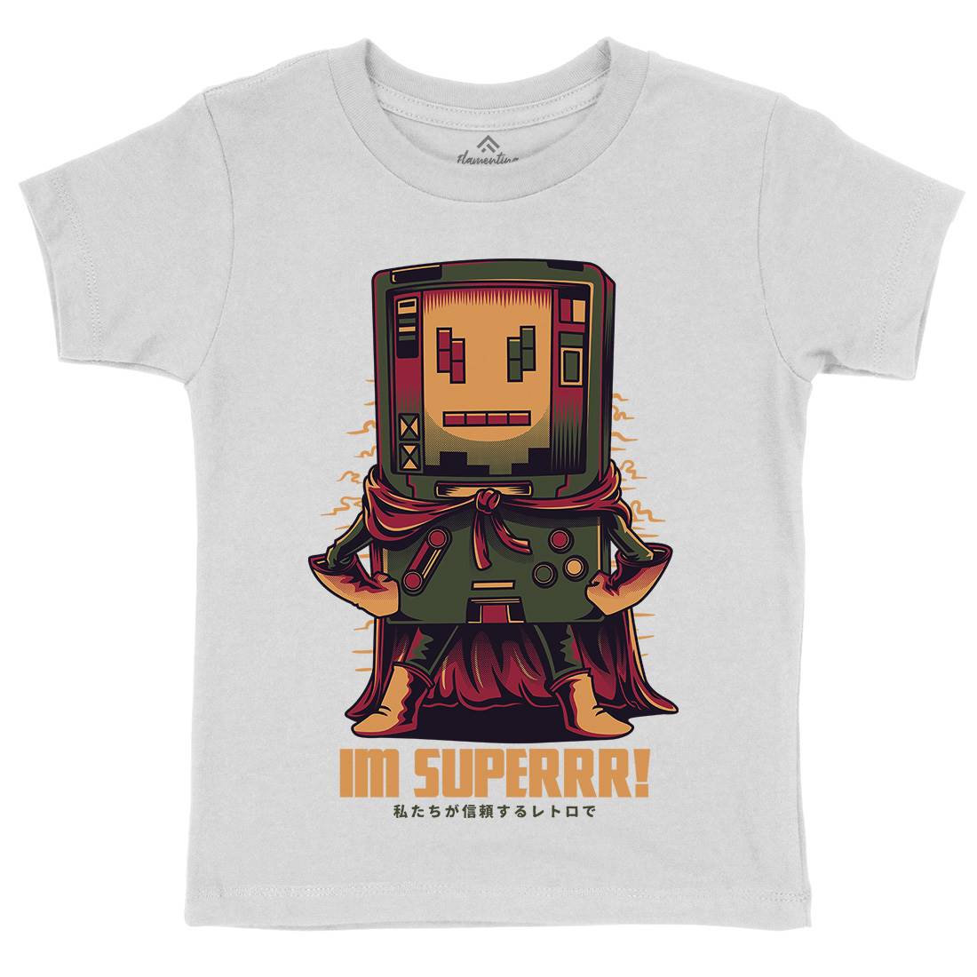 Im Superrr Kids Organic Crew Neck T-Shirt Geek D622
