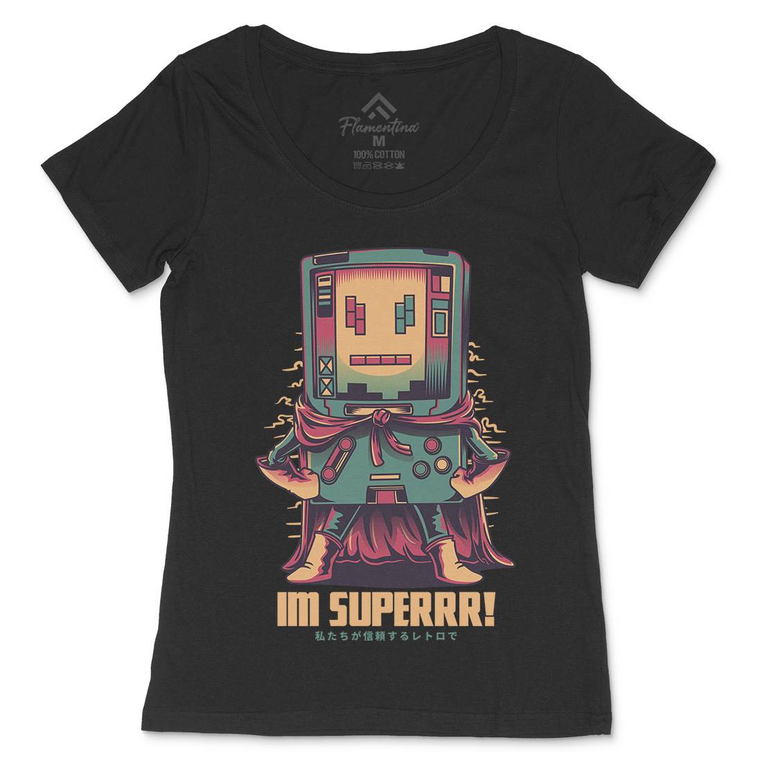 Im Superrr Womens Scoop Neck T-Shirt Geek D622