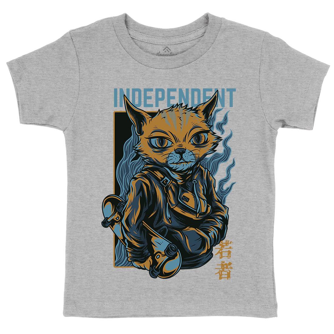 Independent Cat Kids Crew Neck T-Shirt Animals D624