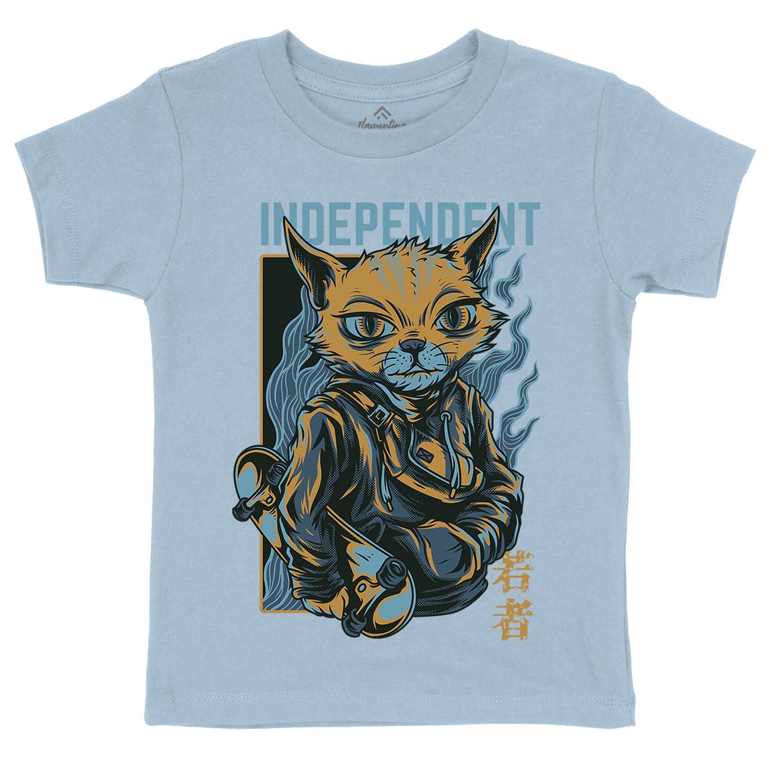 Independent Cat Kids Organic Crew Neck T-Shirt Animals D624