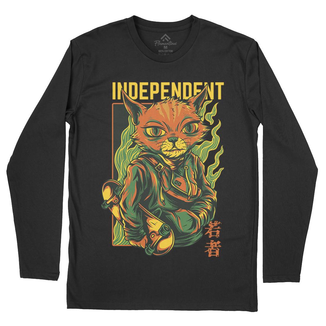 Independent Cat Mens Long Sleeve T-Shirt Animals D624