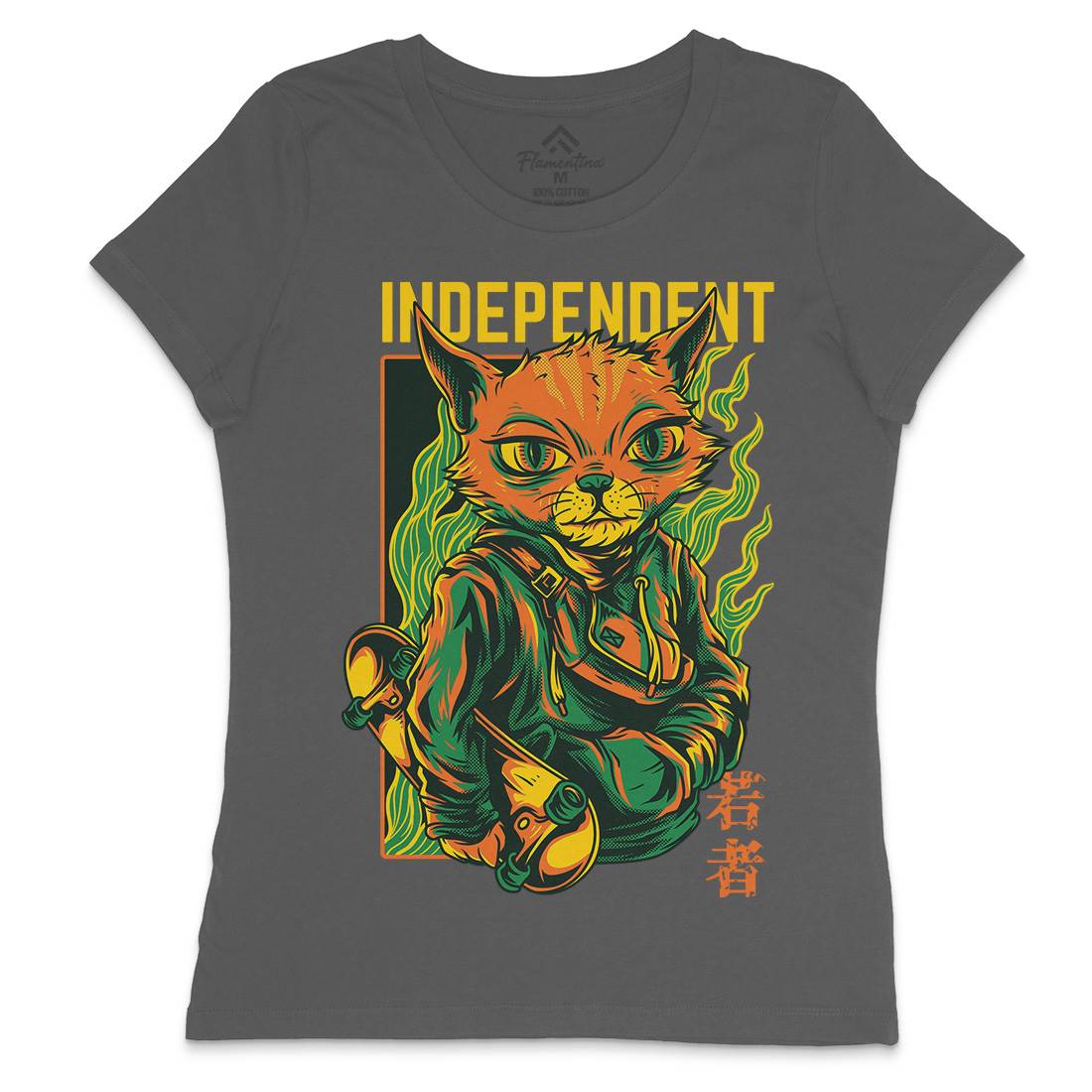 Independent Cat Womens Crew Neck T-Shirt Animals D624