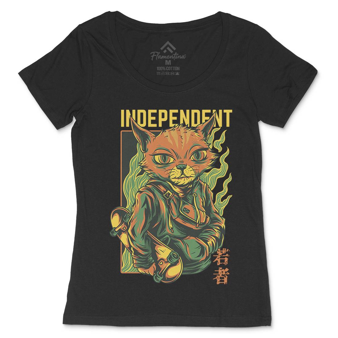 Independent Cat Womens Scoop Neck T-Shirt Animals D624