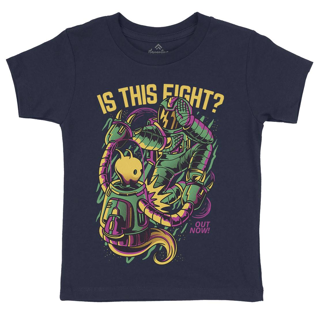 Robot Fight Kids Crew Neck T-Shirt Space D625