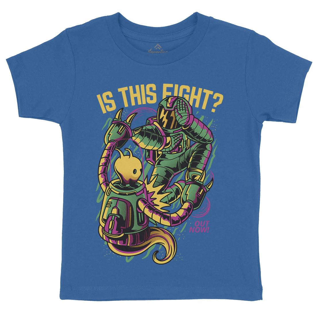 Robot Fight Kids Crew Neck T-Shirt Space D625