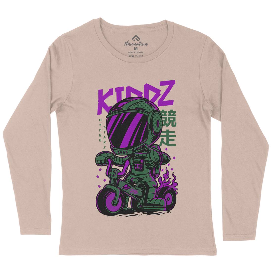 Kids Womens Long Sleeve T-Shirt Bikes D628