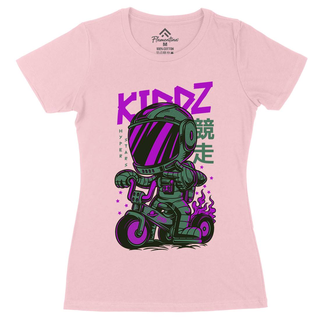 Kids Womens Organic Crew Neck T-Shirt Bikes D628
