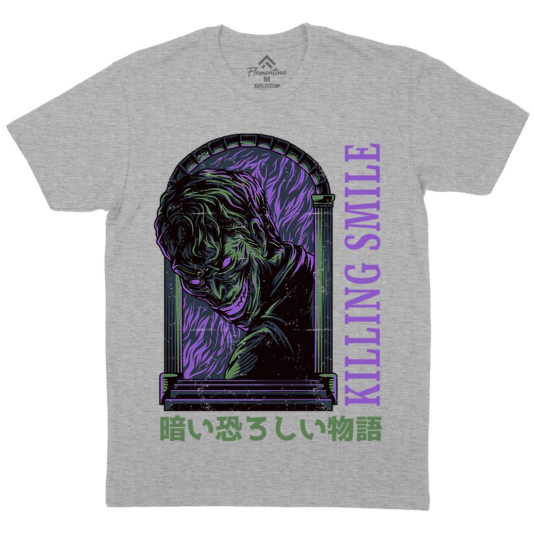 Killing Smile Mens Organic Crew Neck T-Shirt Horror D629