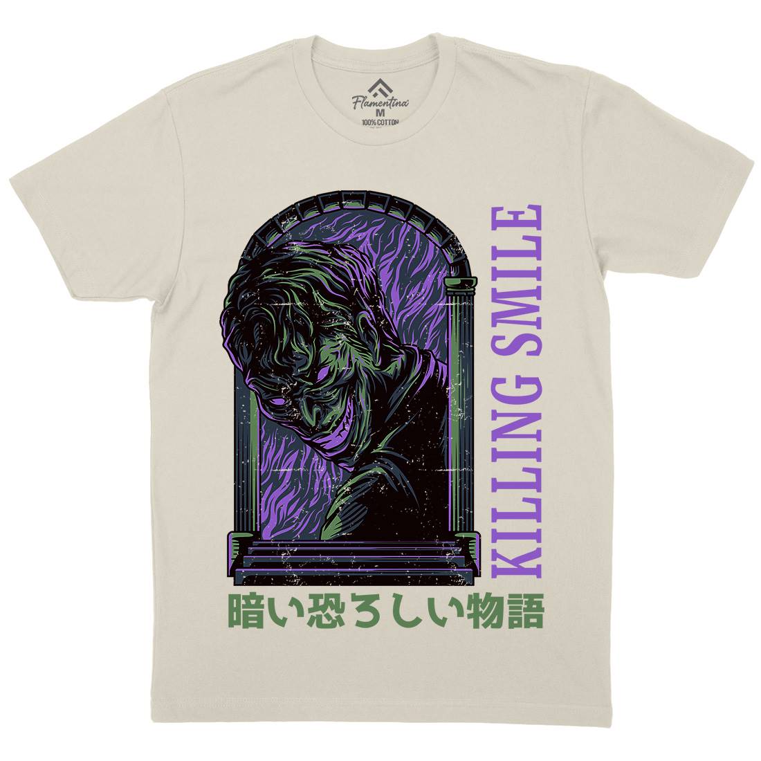 Killing Smile Mens Organic Crew Neck T-Shirt Horror D629