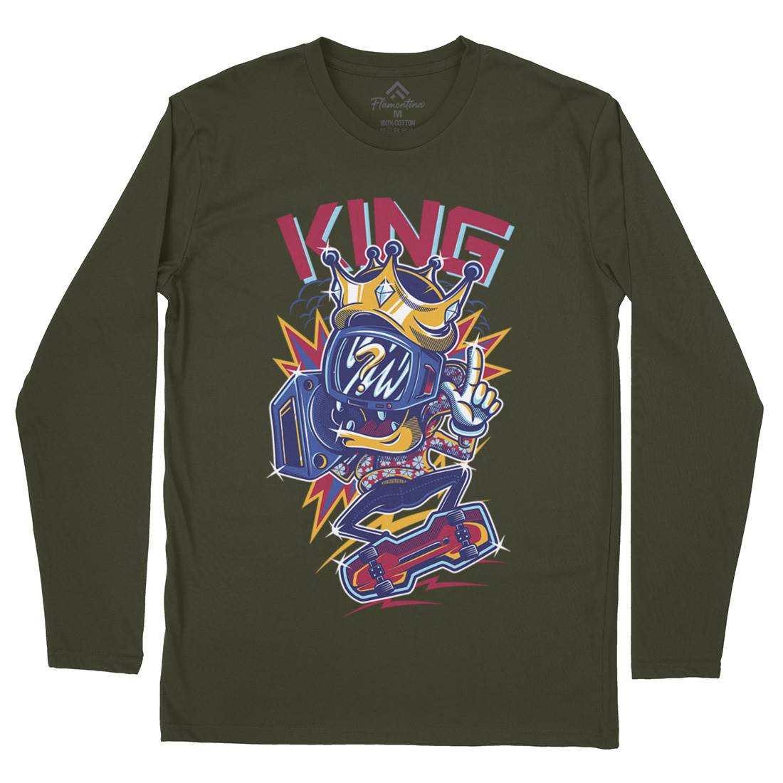 King Mens Long Sleeve T-Shirt Skate D630
