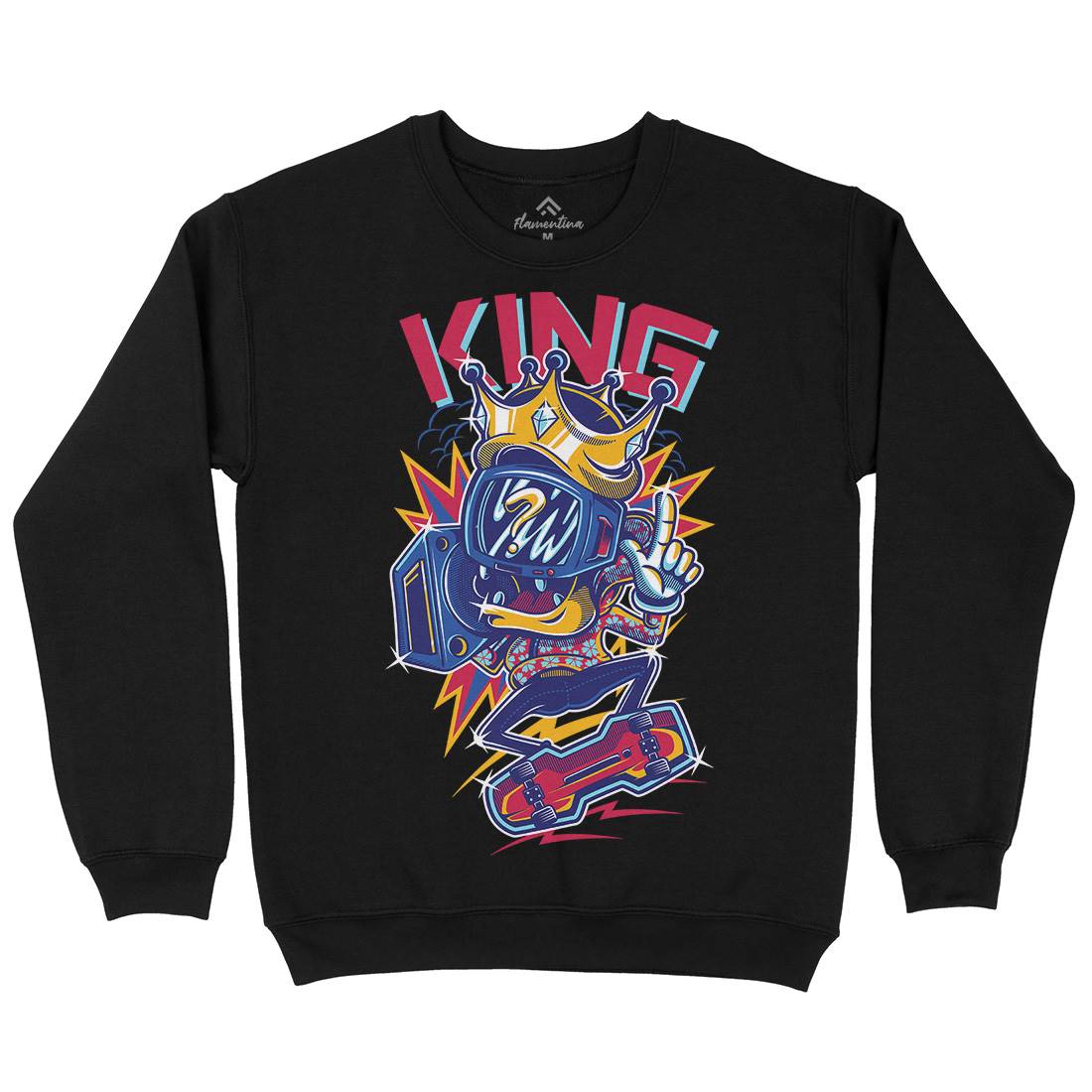 King Mens Crew Neck Sweatshirt Skate D630