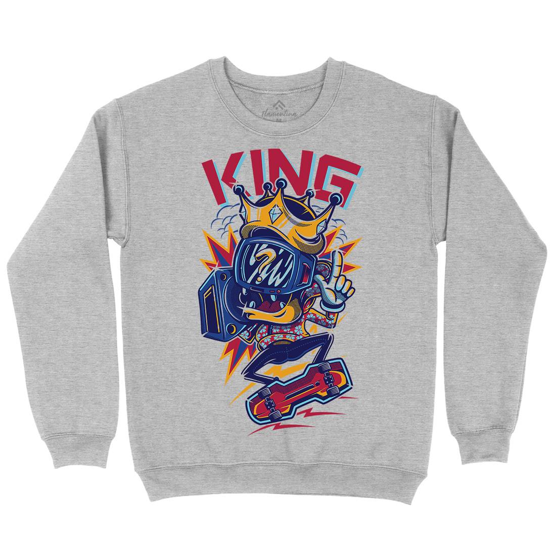 King Mens Crew Neck Sweatshirt Skate D630