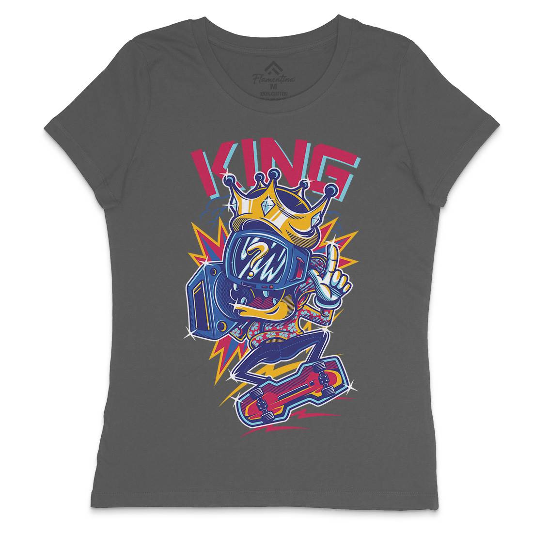 King Womens Crew Neck T-Shirt Skate D630