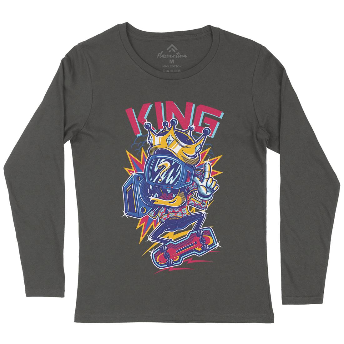King Womens Long Sleeve T-Shirt Skate D630