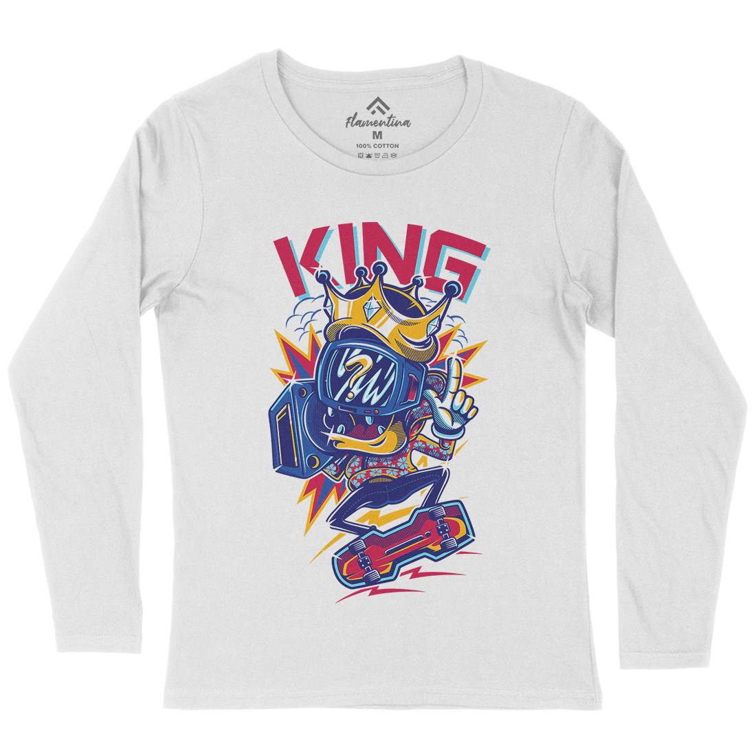 King Womens Long Sleeve T-Shirt Skate D630