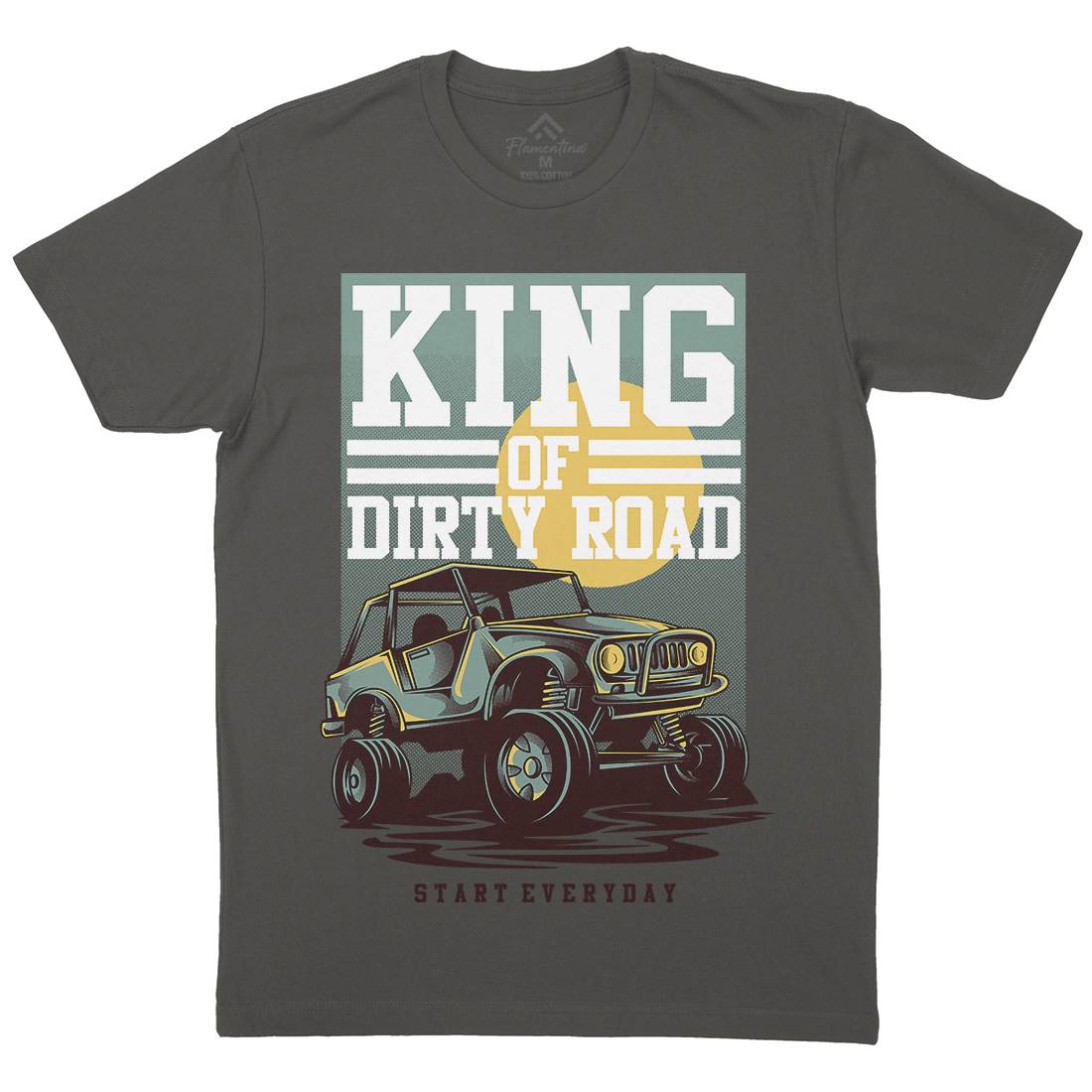 King Of Dirty Road Mens Crew Neck T-Shirt Cars D631
