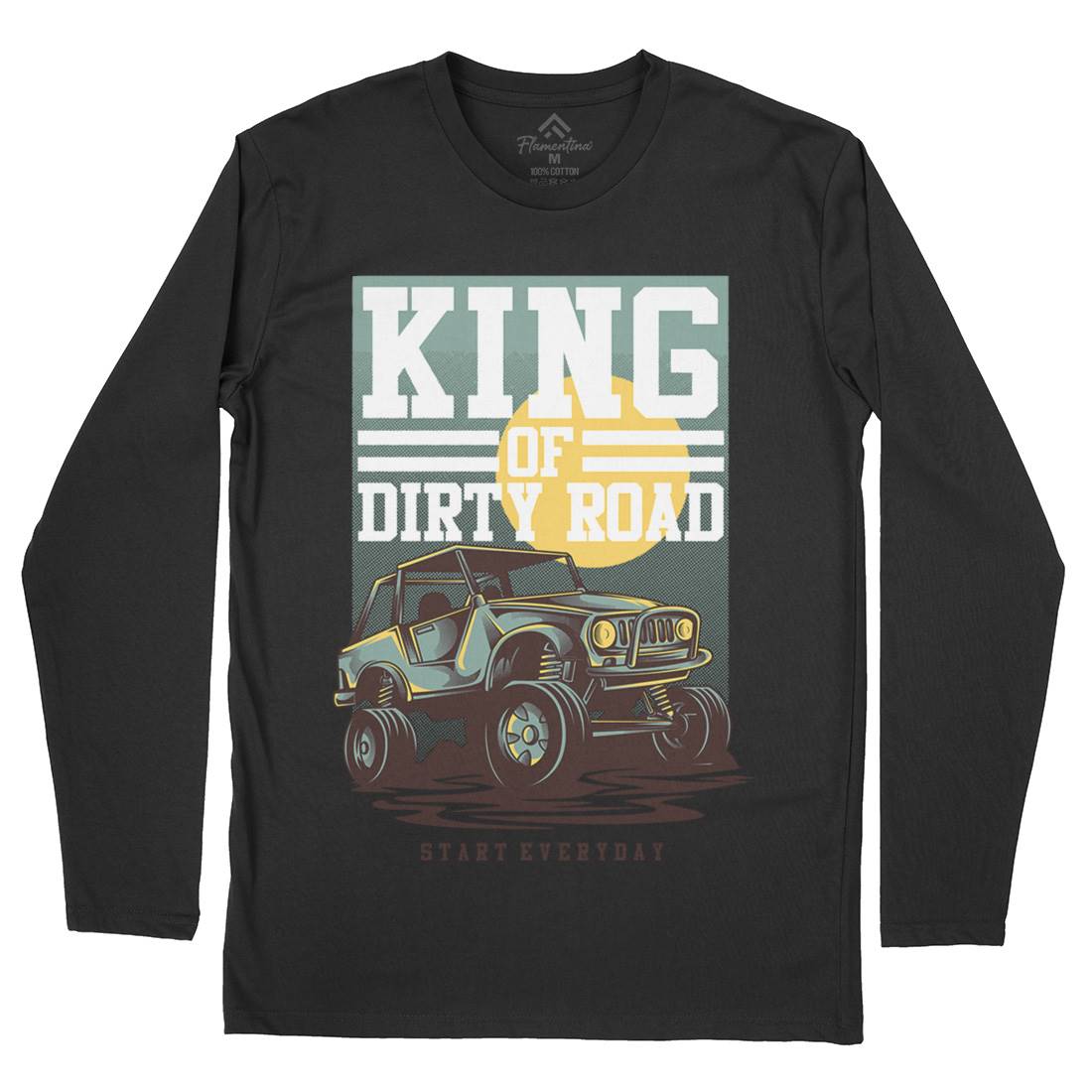 King Of Dirty Road Mens Long Sleeve T-Shirt Cars D631