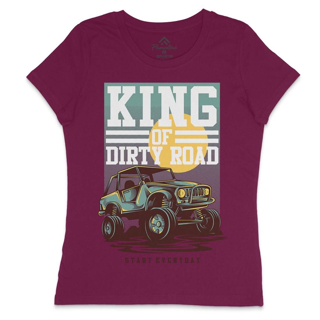 King Of Dirty Road Womens Crew Neck T-Shirt Cars D631