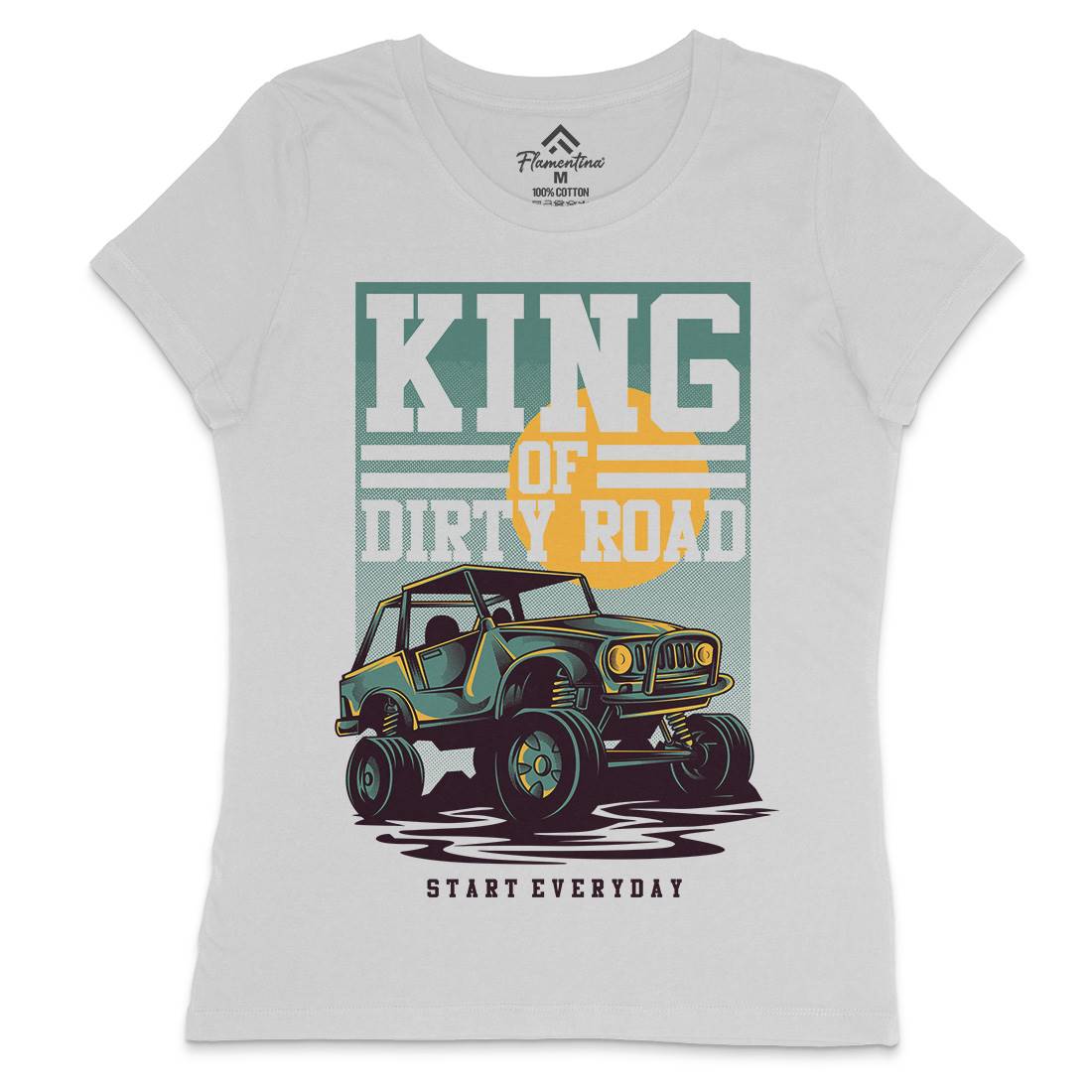 King Of Dirty Road Womens Crew Neck T-Shirt Cars D631