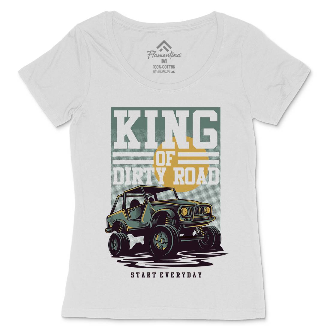 King Of Dirty Road Womens Scoop Neck T-Shirt Cars D631