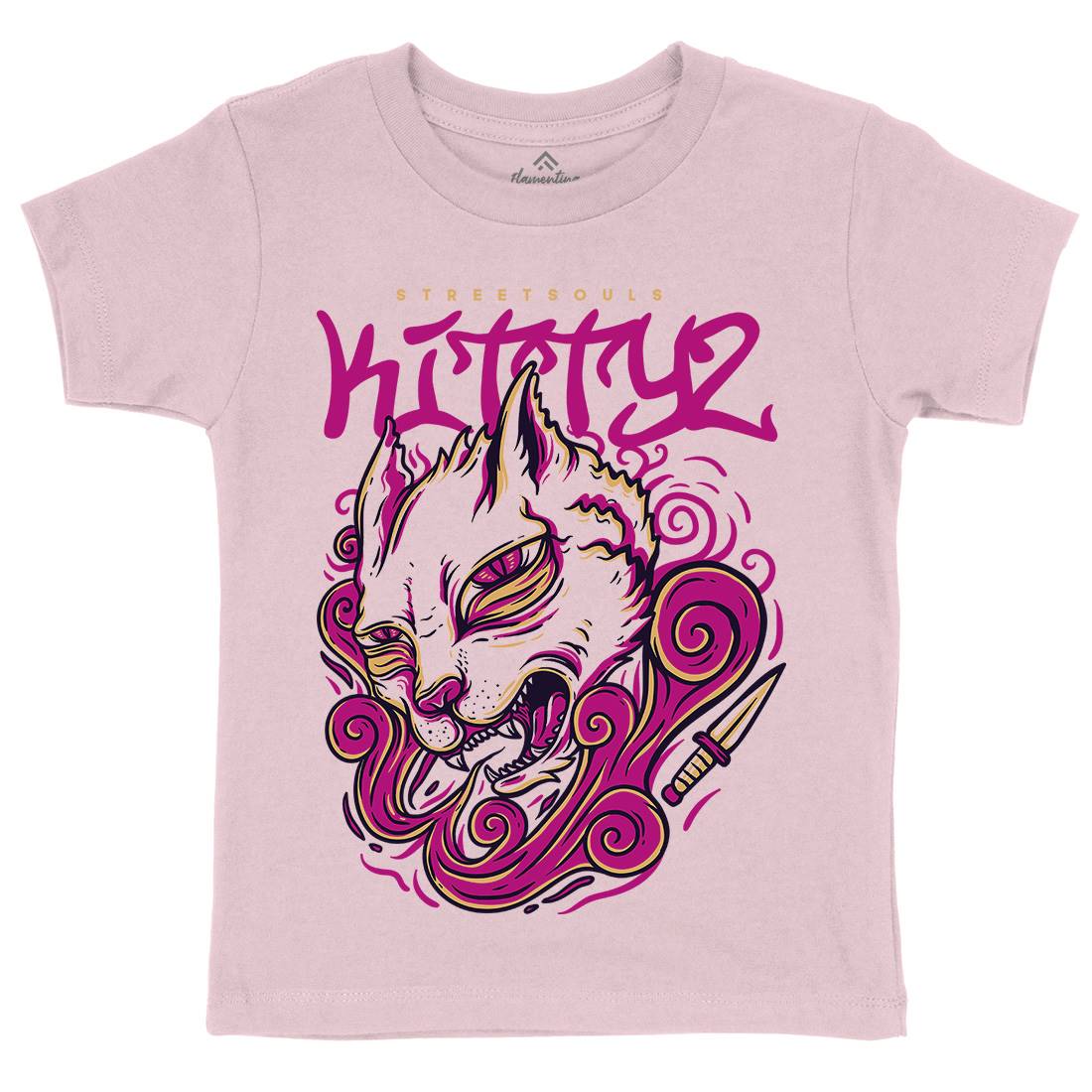 Kitty Kids Crew Neck T-Shirt Animals D633