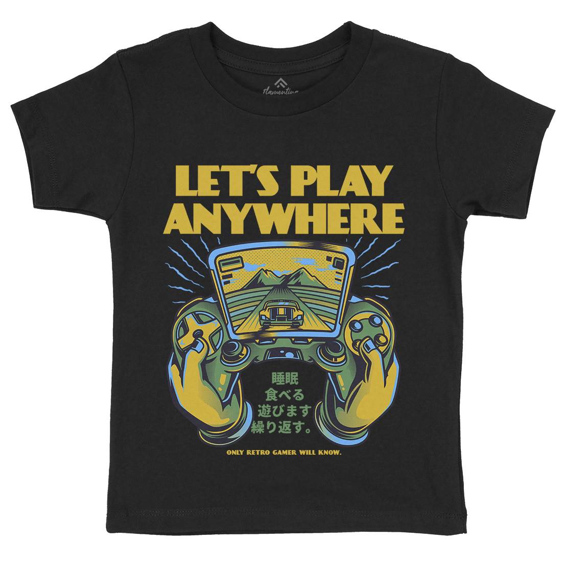 Lets Play Anywhere Kids Crew Neck T-Shirt Geek D634