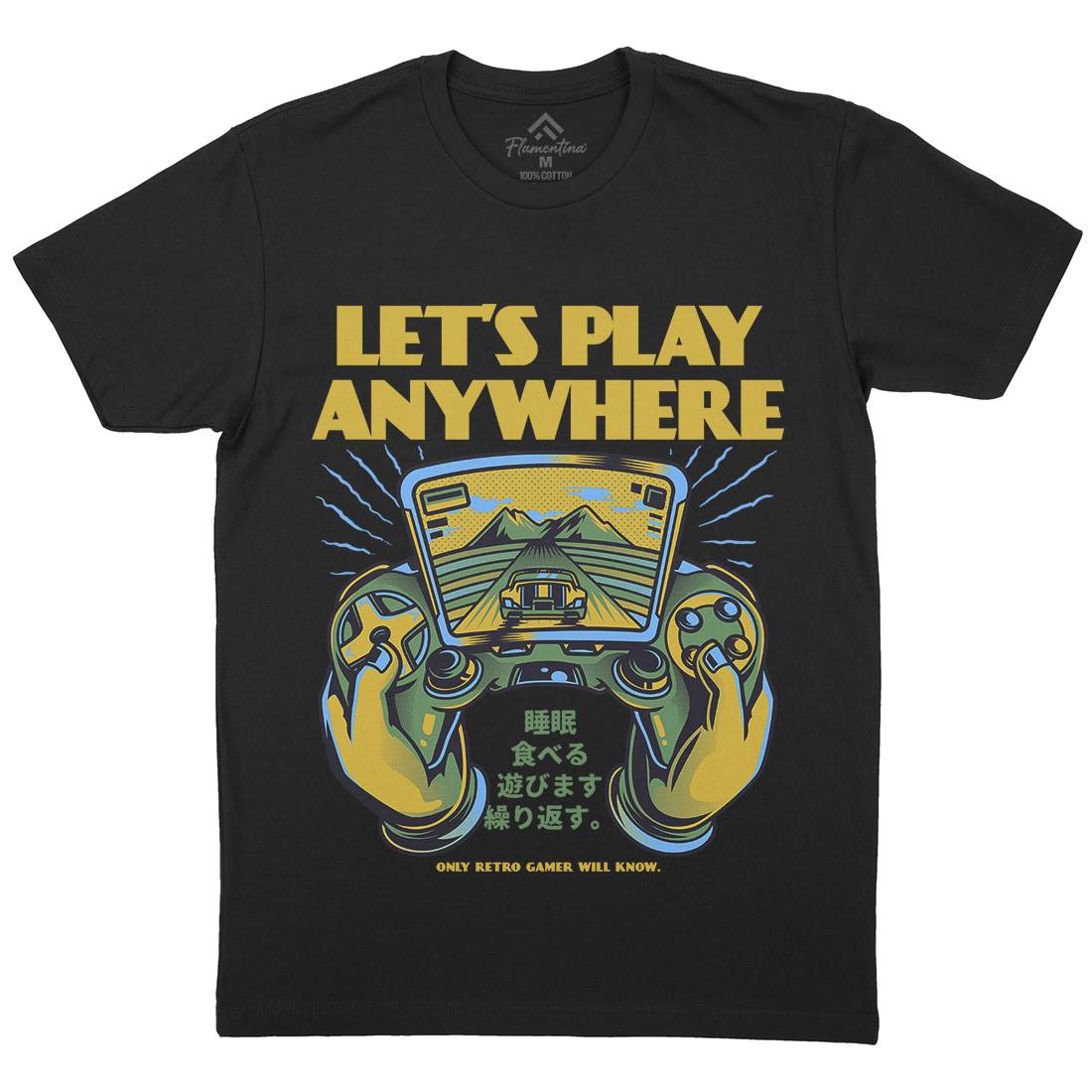 Lets Play Anywhere Mens Crew Neck T-Shirt Geek D634