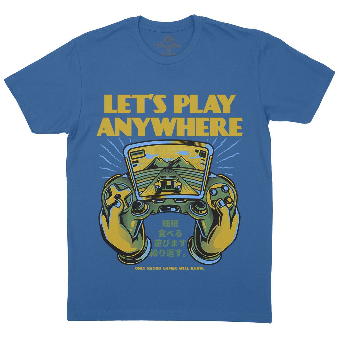 Lets Play Anywhere Mens Organic Crew Neck T-Shirt Geek D634