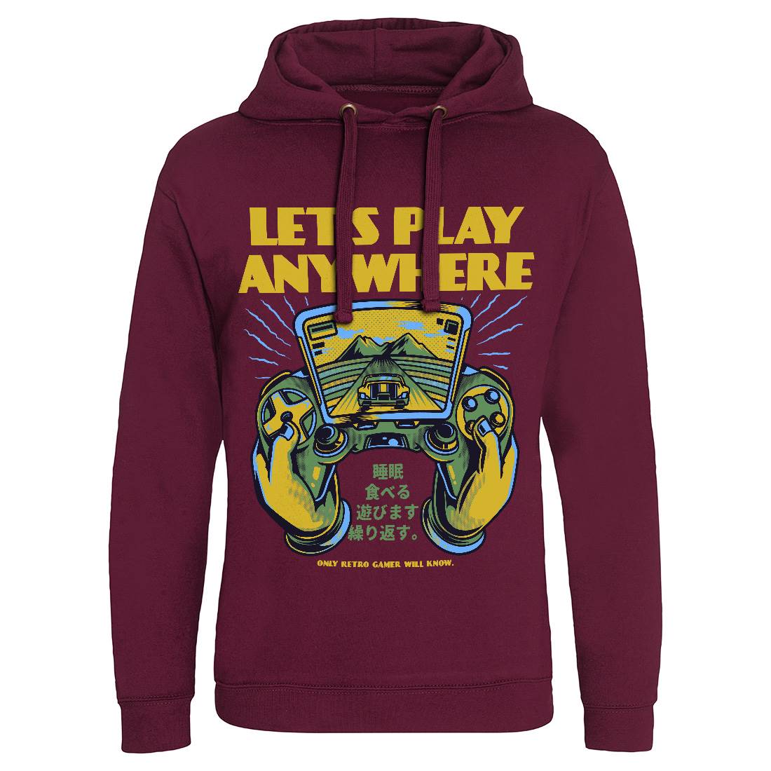 Lets Play Anywhere Mens Hoodie Without Pocket Geek D634
