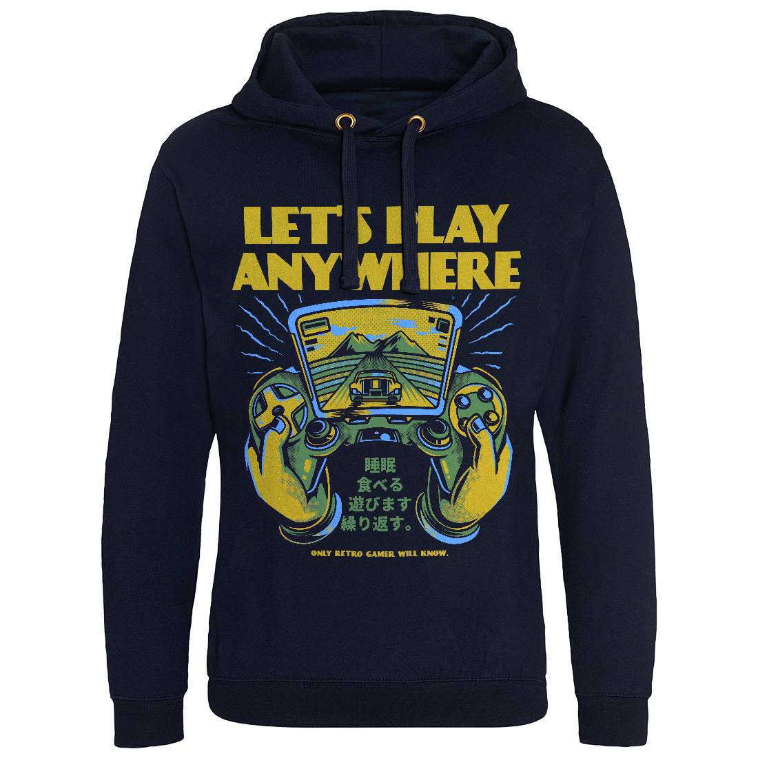Lets Play Anywhere Mens Hoodie Without Pocket Geek D634