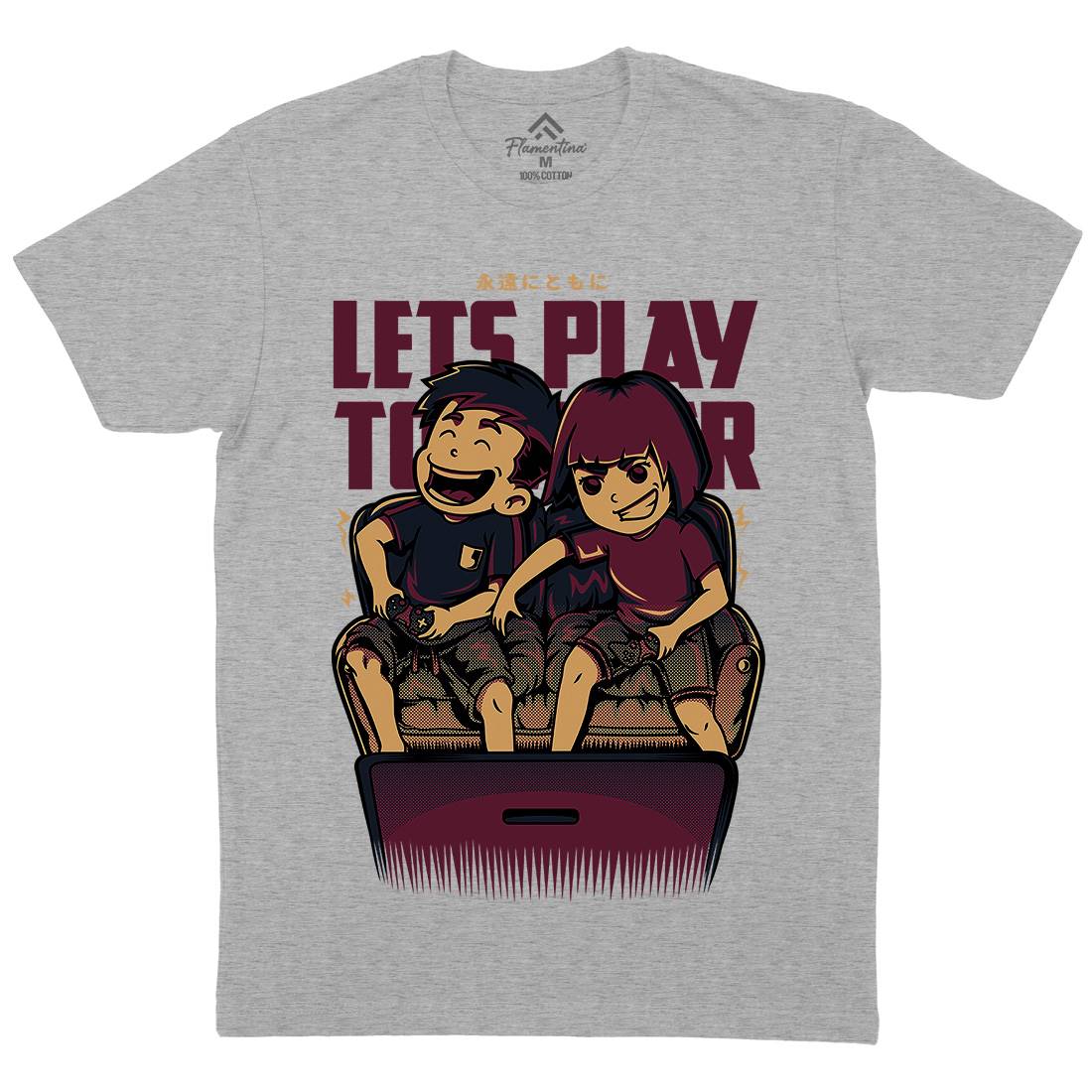 Lets Play Together Mens Organic Crew Neck T-Shirt Geek D635